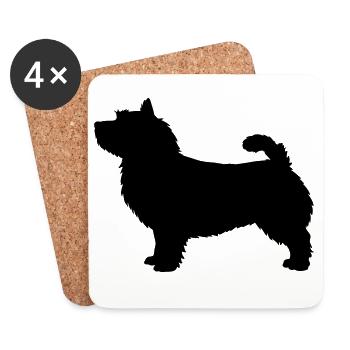 Silhouette du Norwich Terrier - Dessous de verre (lot de 4) - blanc - Devant