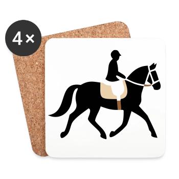 Rider Horse Silhouette Logo - Coasters (set of 4) - white - Front