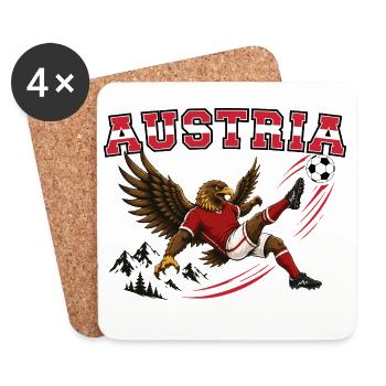 Austria Fußball Adler Alpen Fan Sport Retro - Untersetzer (4er-Set) - Weiß - Vorne
