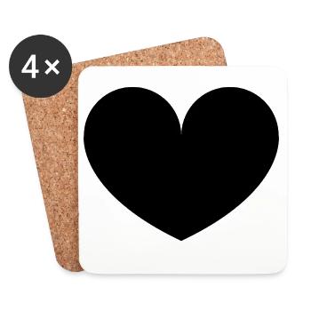 Heart - Coasters (set of 4) - white - Front
