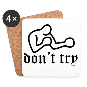 Dont Try Bukowski - Coasters (set of 4) - white - Front