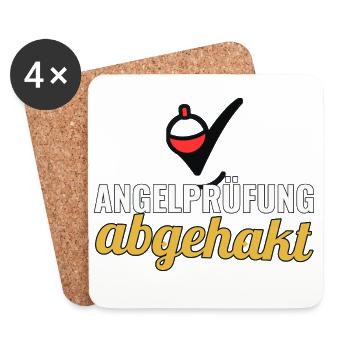 Angler Geschenk nach bestandener Angelprüfung - Untersetzer (4er-Set) - Weiß - Vorne