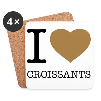 I LOVE CROISSANTS France Brötchen - Coasters (set of 4) - white - Front