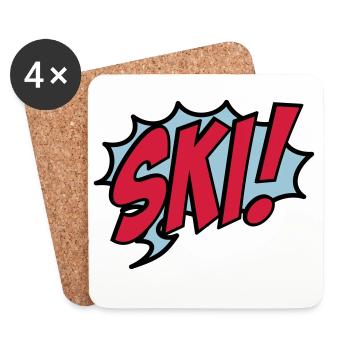 Ski - Untersetzer (4er-Set) - Weiß - Vorne