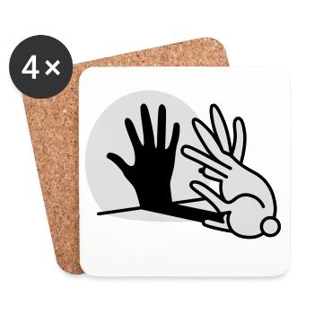 Hand shadow play rabbit shadow theater - Coasters (set of 4) - white - Front