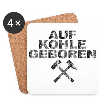 AUF KOHLE GEBOREN - Untersetzer (4er-Set) - Weiß - Vorne