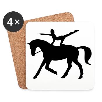 Cheval de saut - Dessous de verre (lot de 4) - blanc - Devant