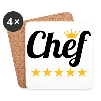 Chef - Coasters (set of 4) - white - Front