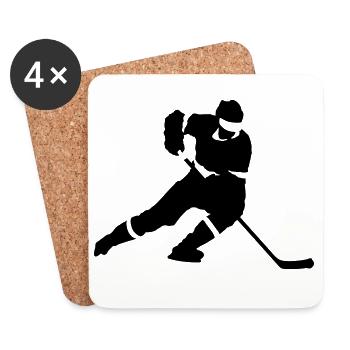 Hockey - Dessous de verre (lot de 4) - blanc - Devant
