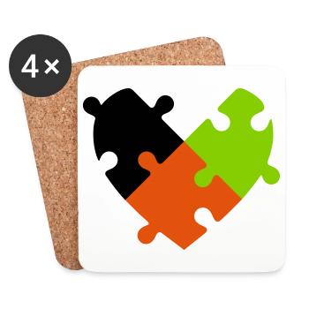 Heart Puzzle - Coasters (set of 4) - white - Front