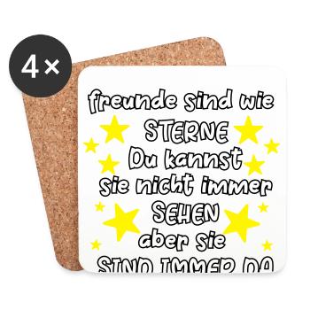 Friends are like stars friendship saying friend - Coasters (set of 4) - white - Front