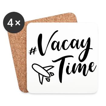 vacation urlaub flugzeug - Untersetzer (4er-Set) - Weiß - Vorne