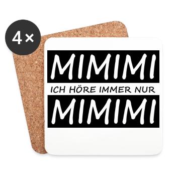 Lustiger Spruch MIMIMI - Untersetzer (4er-Set) - Weiß - Vorne