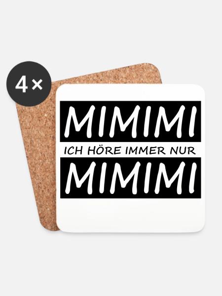 Lustiger Spruch MIMIMI - Untersetzer (4er-Set) - Weiß