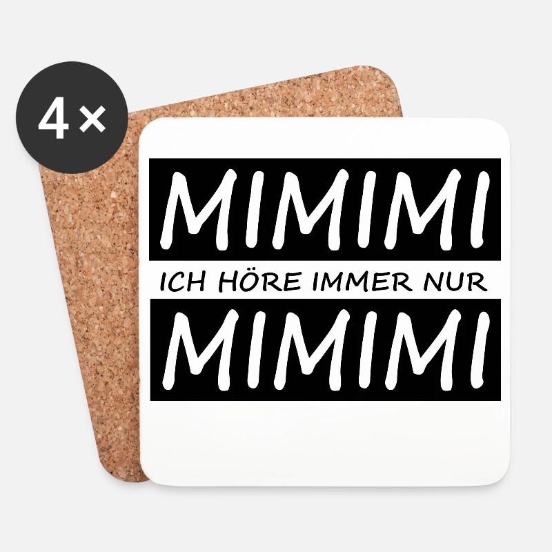 Lustiger Spruch MIMIMI - Untersetzer (4er-Set) - Weiß