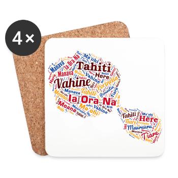 Design island of Tahiti - Coasters (set of 4) - white - Front