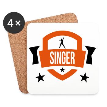 Singer - Sing 🎤 - Coasters (set of 4) - white - Front