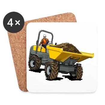 Dumper, benne avant - Dessous de verre (lot de 4) - blanc - Devant