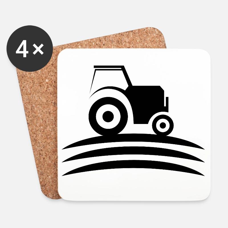 traktor tractor farm farmer symbol farmer Farm - Untersetzer (4er-Set) - Weiß