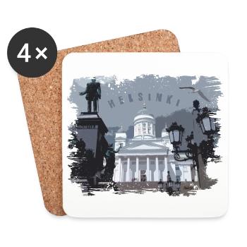 Helsinki Kathedrale T-Shirts, Hoodies, Produkte - Untersetzer (4er-Set) - Weiß - Vorne