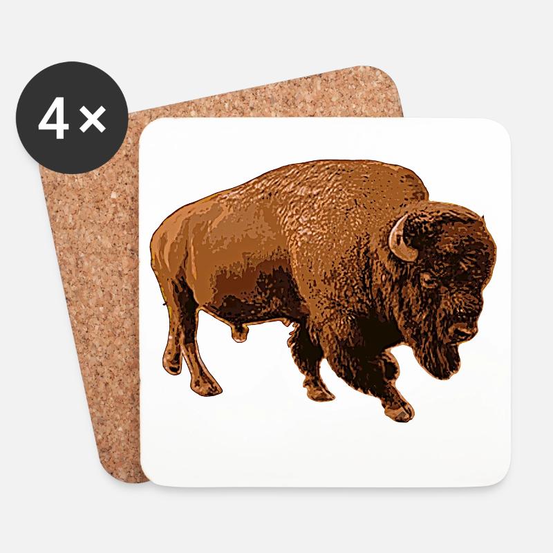 Bison - Untersetzer (4er-Set) - Weiß