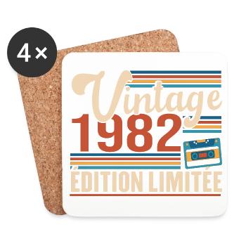 Vintage 1982 Edition Limitee - Dessous de verre (lot de 4) - blanc - Devant