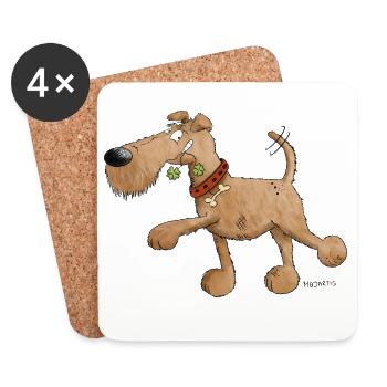 Irish Terrier Dog I Dog breed - Coasters (set of 4) - white - Front
