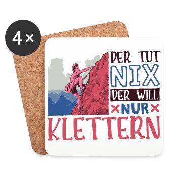 Berg Bergsteigen Kletterer Klettern - Untersetzer (4er-Set) - Weiß - Vorne