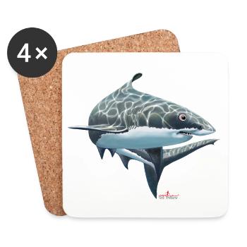 great white shark/ shark - Coasters (set of 4) - white - Front