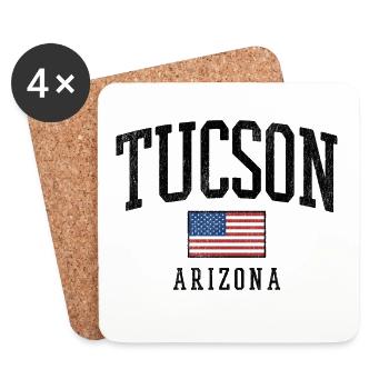 Tucson Arizona USA Design mit Flagge - Untersetzer (4er-Set) - Weiß - Vorne