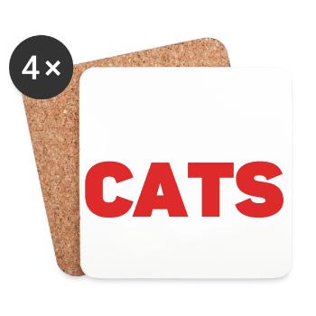 Katzen haben Diener - Untersetzer (4er-Set) - Weiß - Vorne