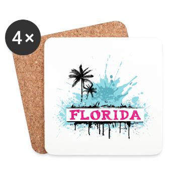 Floride USA Miami Amérique Été Palm Beach - Dessous de verre (lot de 4) - blanc - Devant