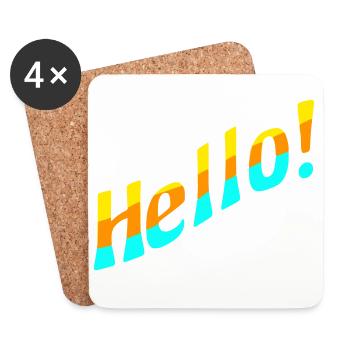 Hello! - Coasters (set of 4) - white - Front