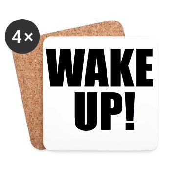 Wake UP! - Dessous de verre (lot de 4) - blanc - Devant