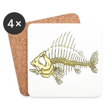 Fisch - Untersetzer (4er-Set) - Weiß - Vorne