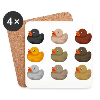 Ethnic Ducks - Coasters (set of 4) - white - Front