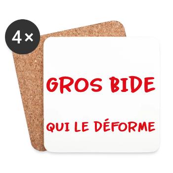 J’ai pas un gros bide c’est le miroir qui déforme - Dessous de verre (lot de 4) - blanc - Devant