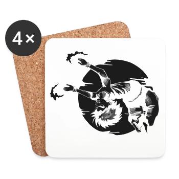 Backflip Anime Manga Figure - black - Coasters (set of 4) - white - Front