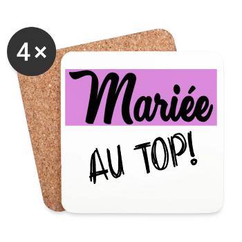 MARIEE. FUTURE MARIEE. EVJF - Dessous de verre (lot de 4) - blanc - Devant