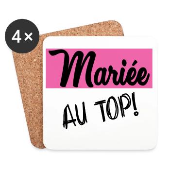 ZUKÜNFTIGE BRAUT. Junggesellinnenabschied. HOCHZEIT. MANNSCHAFT. TEAM BRIDAL - Untersetzer (4er-Set) - Weiß - Vorne