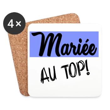 HOCHZEIT. ZUKÜNFTIGE BRAUT. Junggesellinnenabschied. MANNSCHAFT. TEAM BRIDAL - Untersetzer (4er-Set) - Weiß - Vorne
