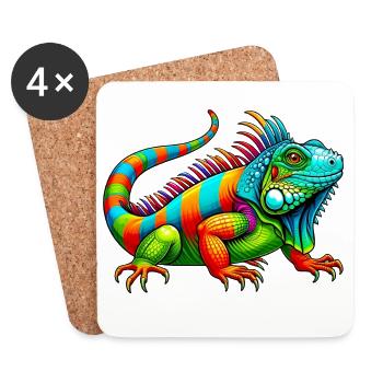 Iguana - Coasters (set of 4) - white - Front