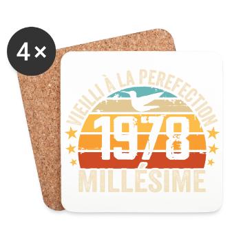 Jahrgang 1978 Retro 1978 Geburtstagsgeschenk - Untersetzer (4er-Set) - Weiß - Vorne