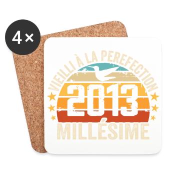 Vintage 2013 Retro Birthday Gift 2013 - Coasters (set of 4) - white - Front