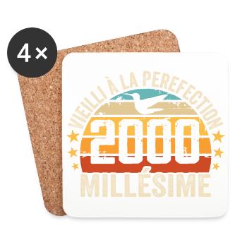 Vintage 2000 Retro 2000 Birthday Gift - Coasters (set of 4) - white - Front