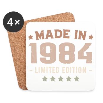Made In 1984 Cadeau Anniversaire 1984 Vintage 1984 - Dessous de verre (lot de 4) - blanc - Devant
