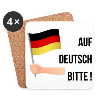 Cadeau prof d'allemand - Dessous de verre (lot de 4) - blanc - Devant