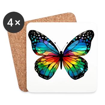 Schmetterling - Untersetzer (4er-Set) - Weiß - Vorne