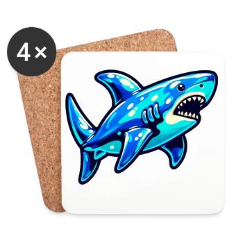 Shark - Coasters (set of 4) - white - Front