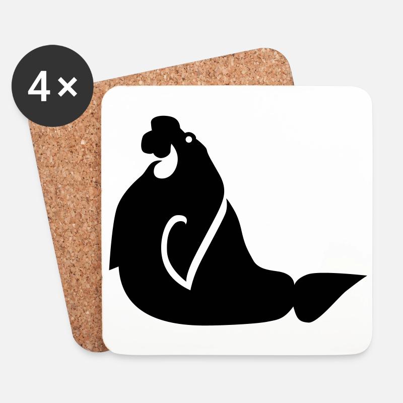 Walrus 01 - Coasters (set of 4) - white